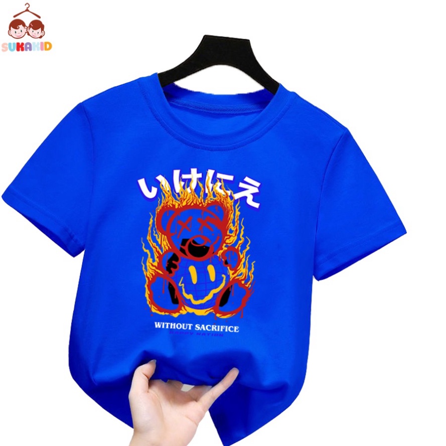 Áo thun hình gấu without sacrifice Bé trai và gái.áo cho bé từ 6kg-30kg.AL56.