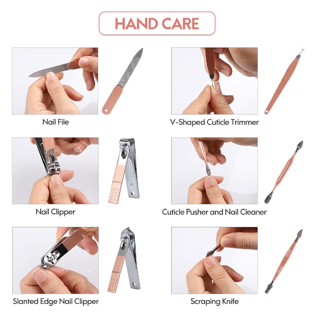 Bộ Dụng Cụ Chăm Sóc Móng Chuyên Nghiệp 16 Trong 1 Bằng Thép Không Gỉ