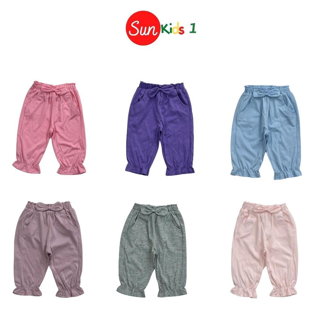 Quần dài cho bé, quần dài bé gái chất thun cotton mềm mát, nhiều màu, size 1-7 - SUNKIDS1