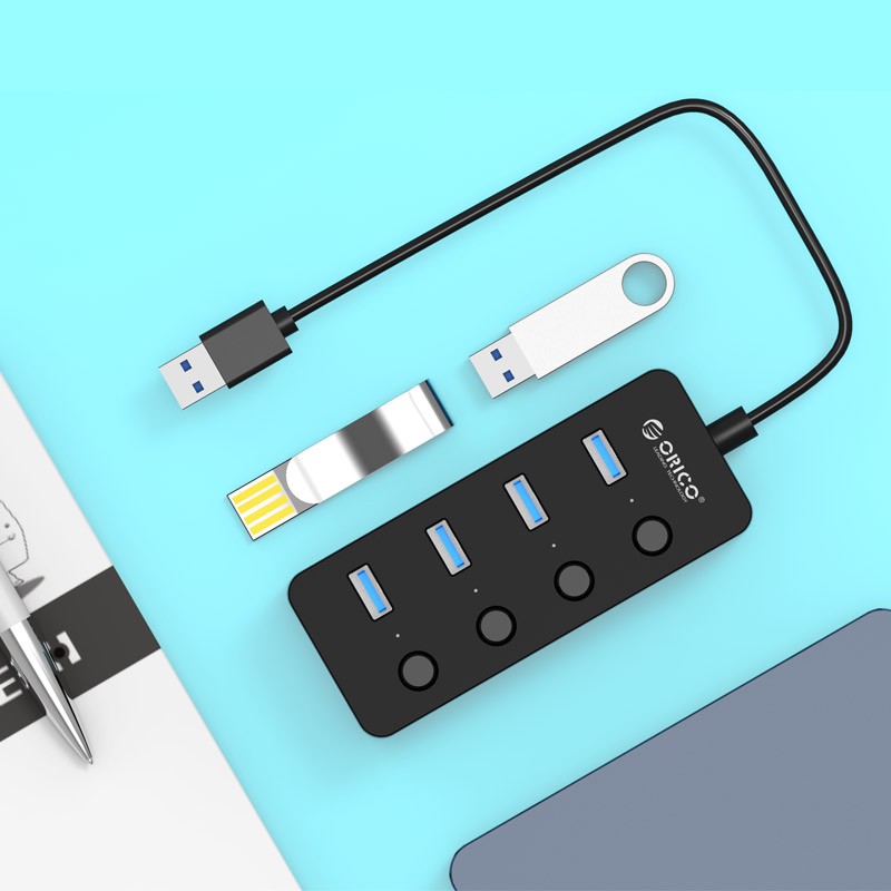 Hub chia 4 cổng USB 3.0 có công tắc Orico W9PH4