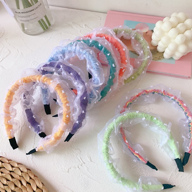 Bờm tóc tiểu thư mix voan xinh xắn