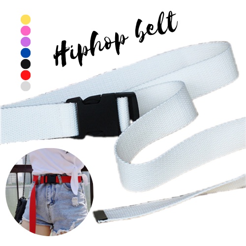 Thắt lưng nam nữ vải canvas khóa nhựa dài 120cm phong cách hiphop dance