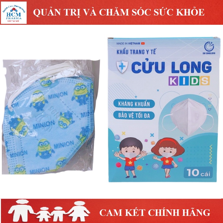 Khẩu trang N95 trẻ em cho bé từ 3 tuổi chính hãng không van Cửu Long 5 lớp HCM22