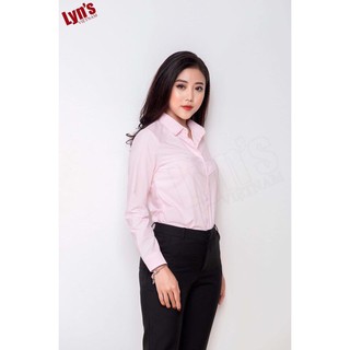 Áo sơ mi nữ uni qlo dài tay màu hồng