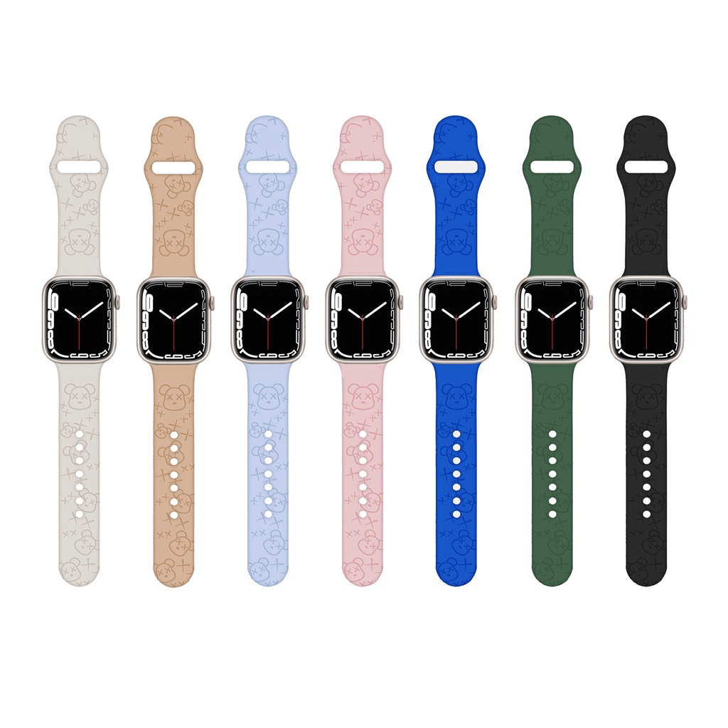 Mới Dây Đeo Đồng Hồ Bằng Silicone Cho iWatch Series SE 8 7 6 5 4 3 2 1 Correa 38MM 40MM 41MM 42MM 44MM 45MM