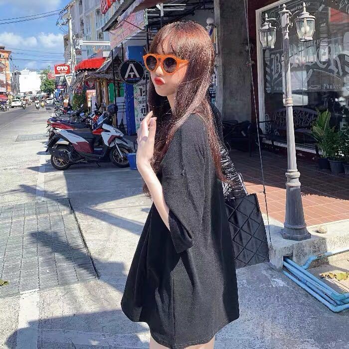 Đầm Ngủ Tay Lửng Dáng Rộng Màu Sắc Ngọt Ngào Thời Trang Mùa Hè Cho Nữ
