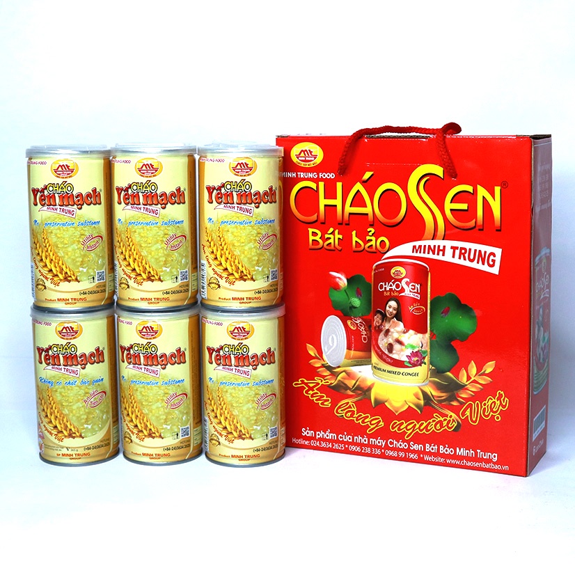 Cháo ăn liền yến mạch Minh Trung combo 6 lon - CHAOYENMACH 6