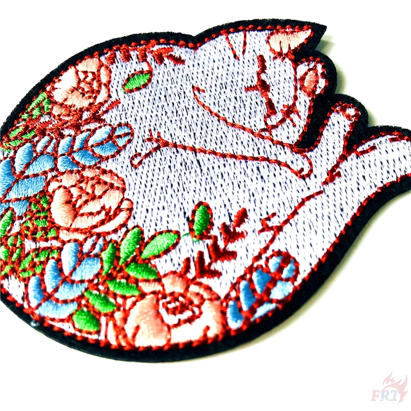 ☸ Sticker Ủi Thêu Hình Mèo Hoạt Hình Dễ Thương ☸ 1 Miếng Dán Ủi Lên Quần Áo Thêu Hoạ Tiết Diy