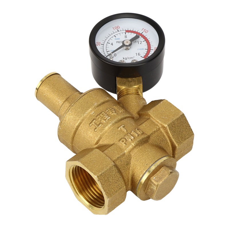 Van Giảm Áp Suất DN20 Bằng Đồng Thau Kèm Đồng Hồ Đo