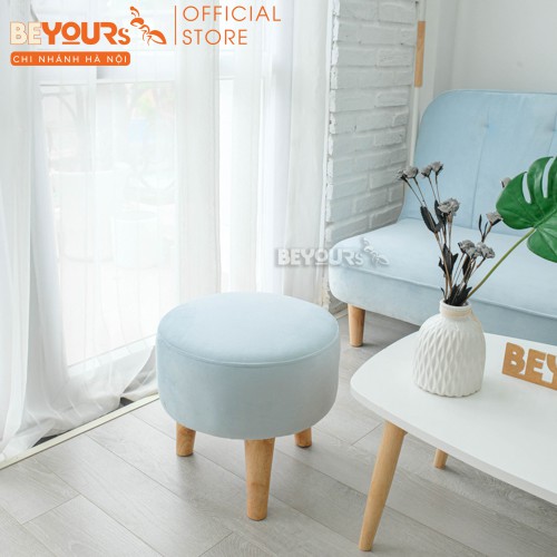 Ghế Đôn Sofa Nệm BEYOURs Tròn Chân Gỗ - Nội Thất Phòng Khách, Phòng Làm Việc