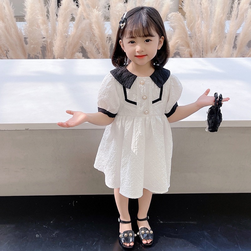 Đầm Công Chúa Tay Phồng Đính Nơ Màu Sắc Ngọt Ngào Thời Trang Cho Bé Gái 0-3 Tuổi