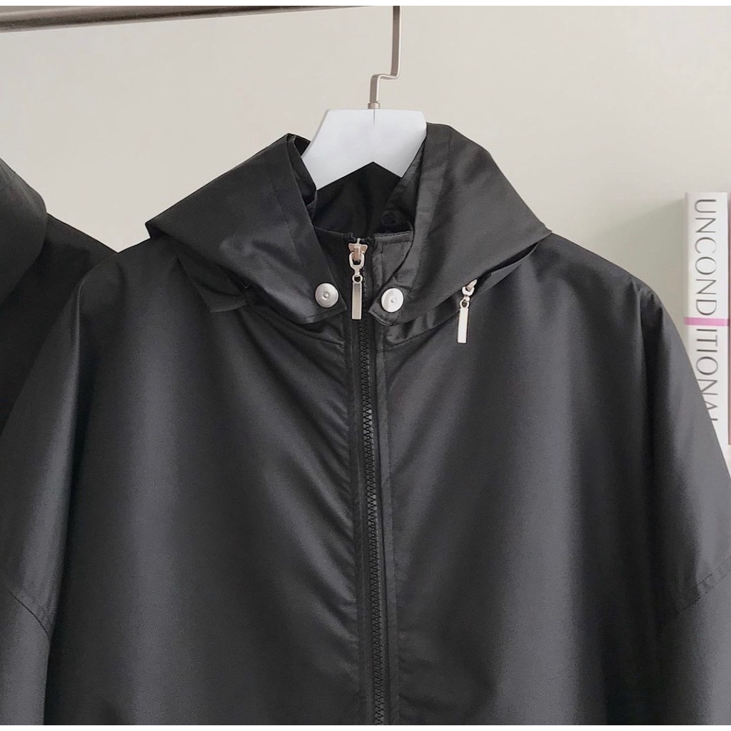 Áo khoác Jacket Trơn form rộng vải dù 2 lớp unisex nam nữ