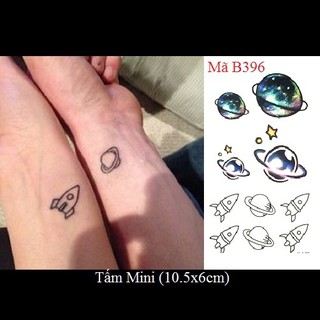 Xăm dán Tattoo đĩa bay B396