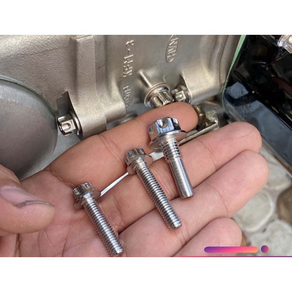 Bộ 3 ốc Salaya thái gồm 2 ốc chân lòng, 1 ốc bánh lòng cho xe WAVE, DREAM, SUPER DREAM ĐỒ CHƠI XE MÁY GIÁ SỈ