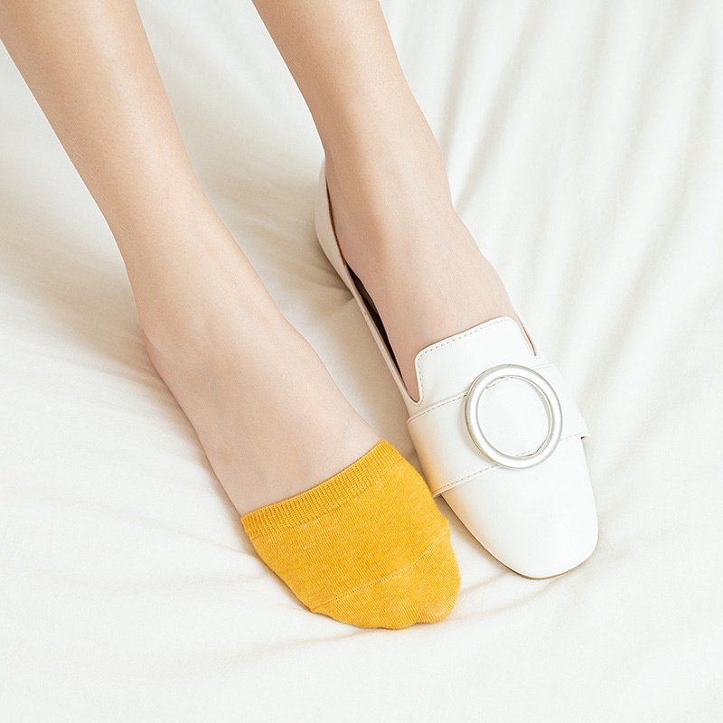 1 Đôi Vớ Cotton Nửa Bàn Chân Chống Trượt Thoáng Khí Màu Sắc Ngọt Ngào Thời Trang Mùa Hè Cho Nữ