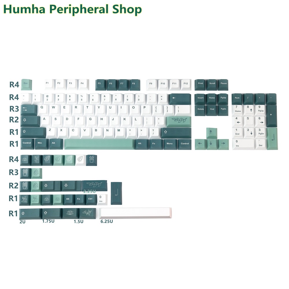 Gmk Botanical R2 keycaps Chất Liệu PBT Hỗ Trợ Nhuộm Màu Cho Bàn Phím Cơ Cherry profile Cá Nhân Hóa
