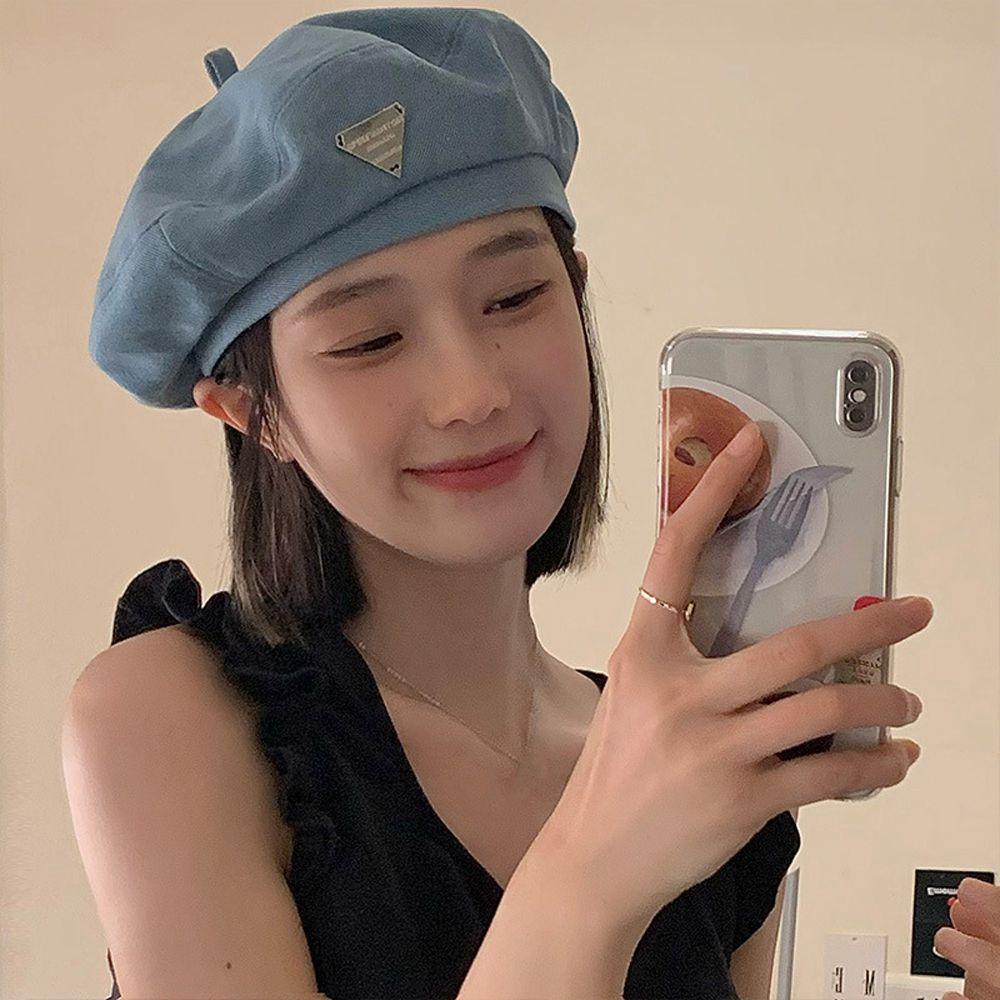 Wmes15h Mũ Beret Cao Bồi Hình Tam Giác Chữ Nghệ Thuật Thời Trang Mùa Đông Pháp Có Thể Điều