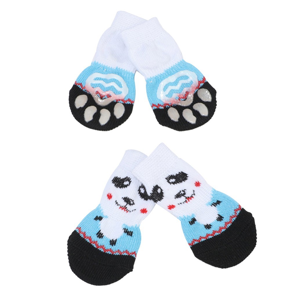 4 Vớ cotton chống trượt họa tiết giáng sinh cho thú cưng