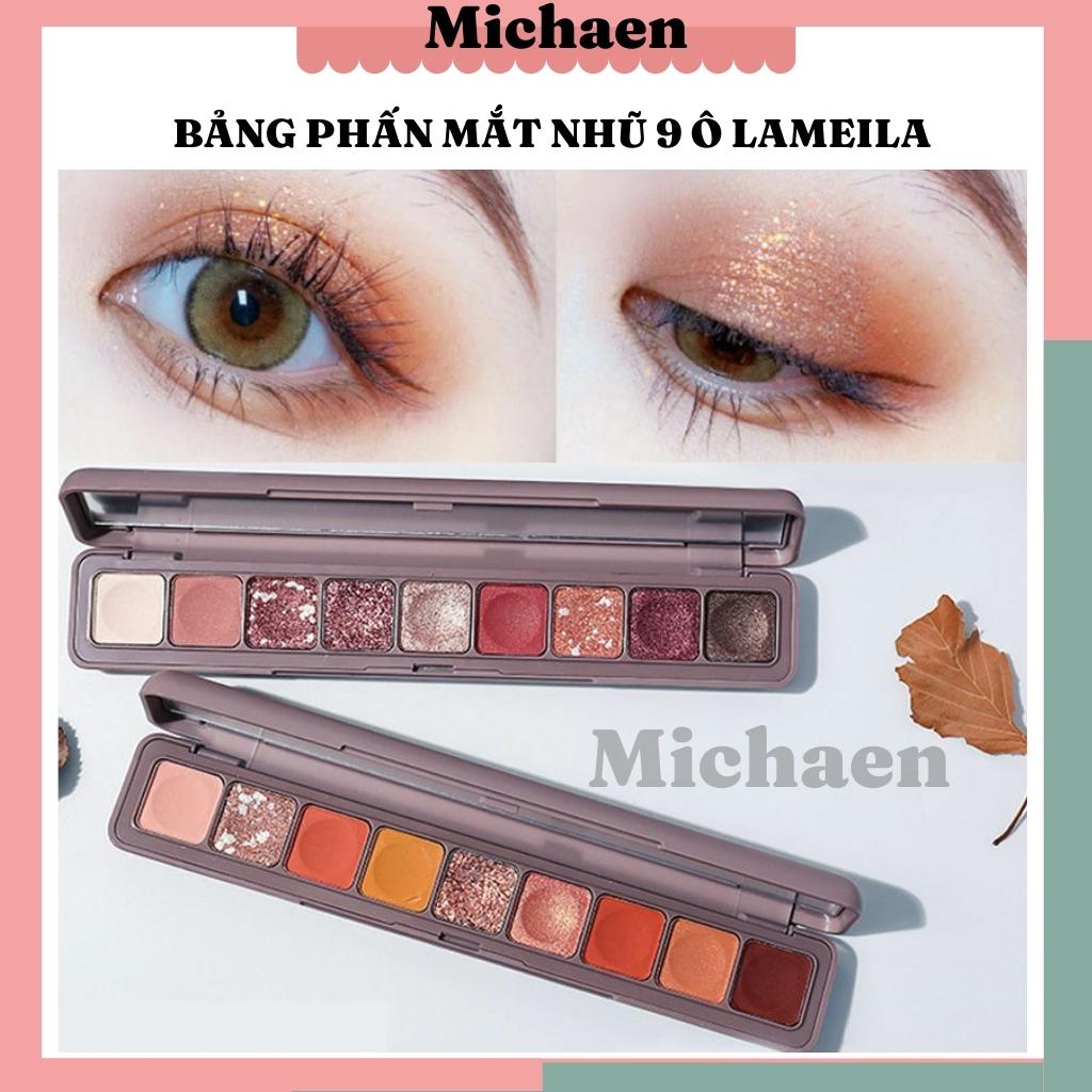 Bảng phấn mắt nhũ 9 ô Lameila hàng nội địa Trung Michaen