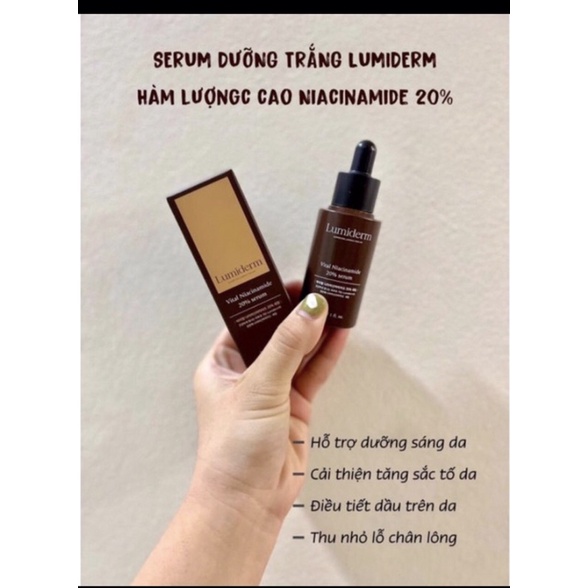 SERUM DƯỠNG TRẮNG NIACINAMIDE 20% LUMIDERM