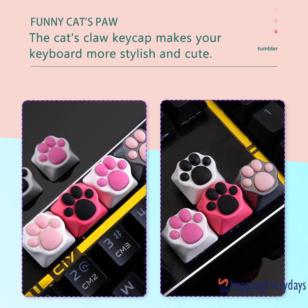 【sv】 3D Silicone Cat Paw Pad Aluminum Alloy Base Keycap for Mechanical Keyboards