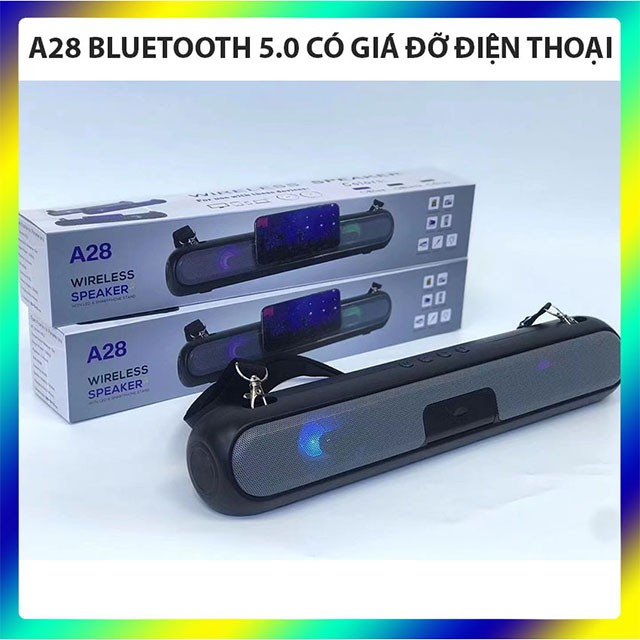 {MUA 1 TẶNG 1 QUÀ}Loa bluetooth A28,cecoking có giá đỡ,âm thanh nổi,bass mạnh,có micro nghe gọi,đèn led 7 màu nhấp nháy