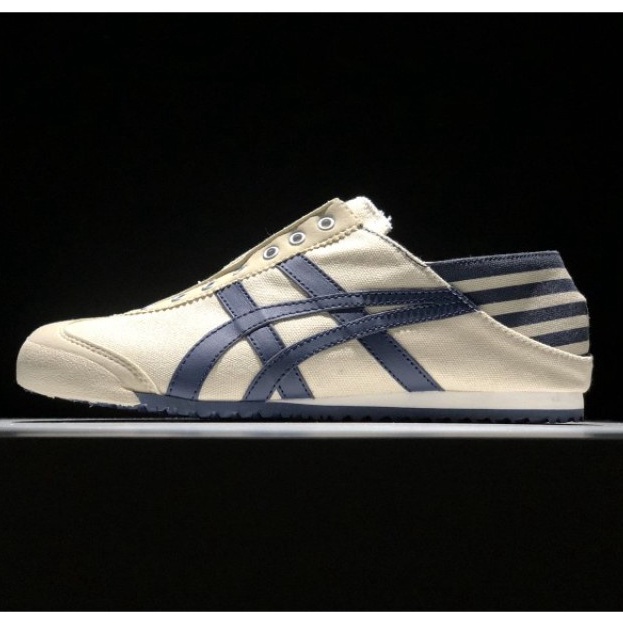 Giày Thể Thao Asics Onitsuka Tiger Mexico 66 Vải canvas Phối Màu Đen Trắng Cá Tính Cho Nam Và Nữ