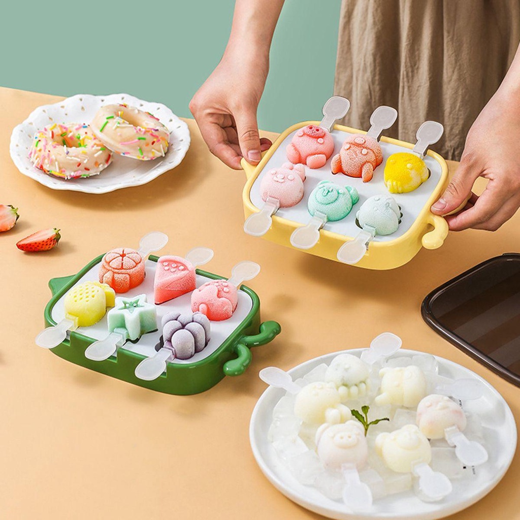 Khuôn Làm Kem Que Bằng Silicone DIY Có Thể Tái Sử Dụng