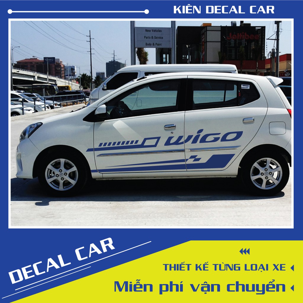 Tem xe toyota Wigo kiểu dáng thể thao-Decal  wigo