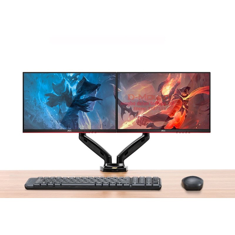 Giá treo màn hình kép NB F160 17-27 inch, tải trọng 9kg mỗi bên, H160 xếp 2 màn hình trên dưới tải 9kg