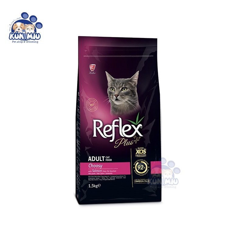 Thức ăn cho mèo kén ăn Reflex Plus Adult Cat Food Choosy Salmon 1,5kg