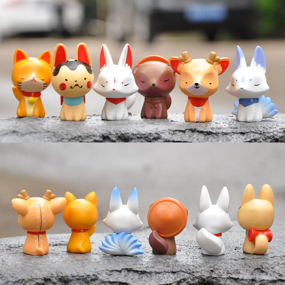 Set 6 Mô Hình Động Vật Mini Trang Trí Đáng Yêu