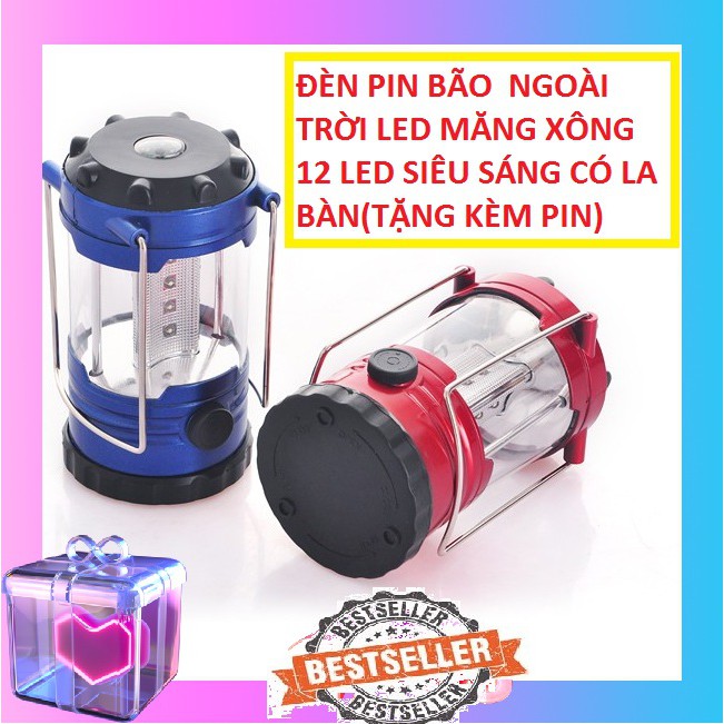 ĐÈN CÂM TAY ĐÈN LED ĐÈN MĂNG XÔNG ĐÈN BÃO ĐÈN BÀN 12 LED CỰC SÁNG (TẶNG KÈM PIN)