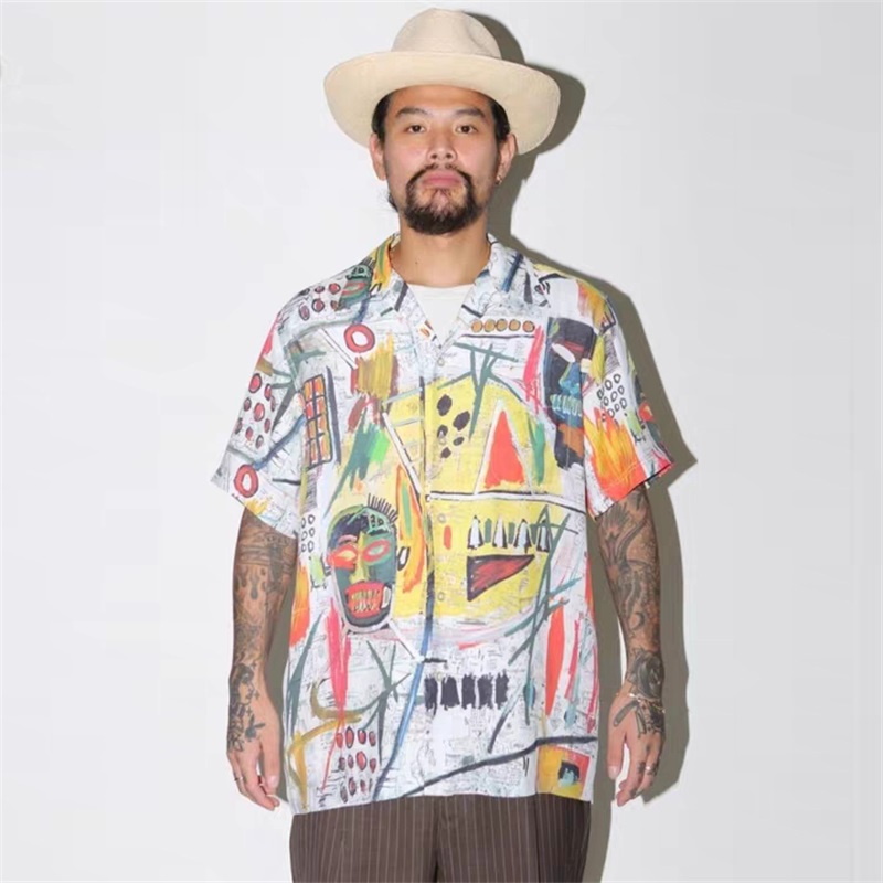 Áo Sơ Mi Tay Ngắn In Hình WACKO MARIA Plus Size Cho Nam Nữ