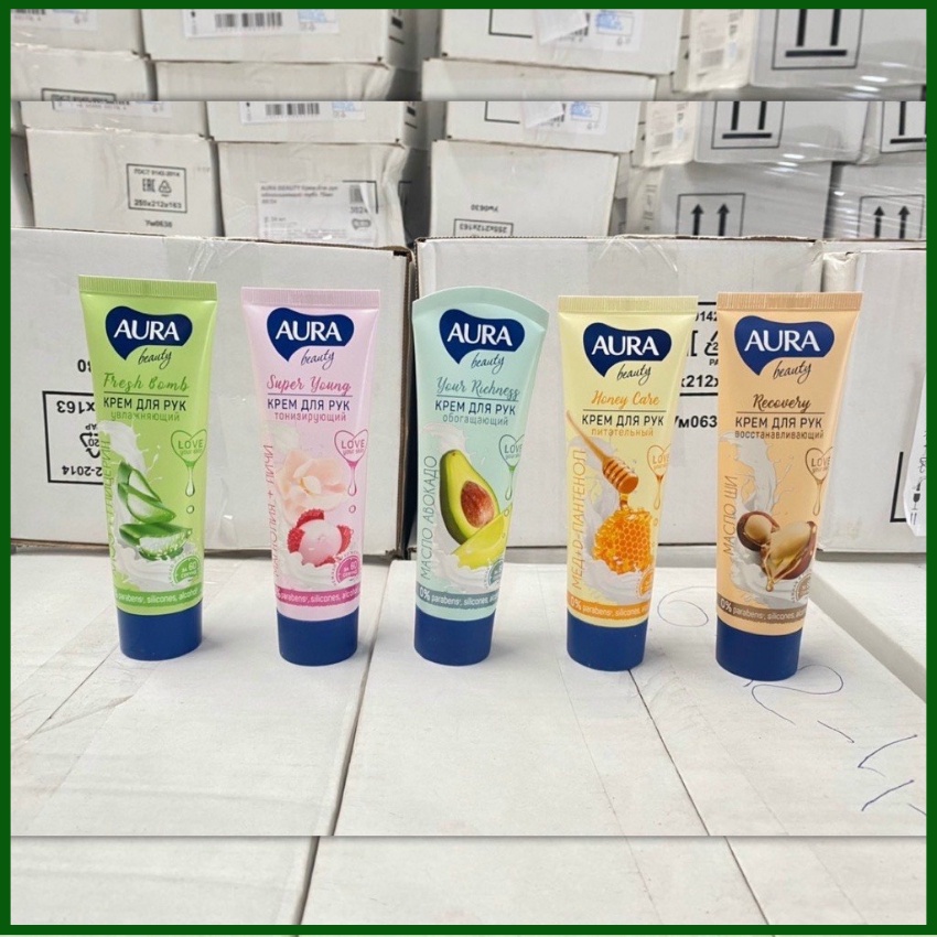 Kem Dưỡng Da Tay Aura của Nga 75ml - Kem Tay Aura Dưỡng Da Tay Mềm Mại, Chống Nhăn, Chống Nẻ