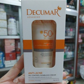 Kem chống nắng kiểm soát nhờn decumar 50g, đặc biệt tốt cho da mụn