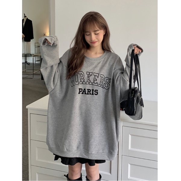 Áo Nỉ Nữ Dài Tay Cổ Tròn Thời Trang Hàn 2021