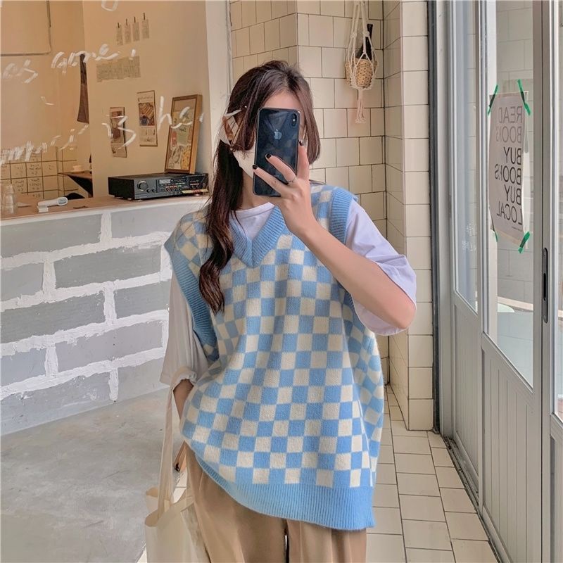 Áo sweater dệt kim sát nách kiểu retro nhật bản thời trang xuân thu cho nữ