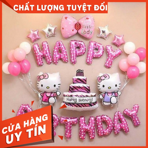 SET TRANG TRÍ SINH NHẬT  BÉ GÁI - BÓNG BAY SINH NHẬT GIÁ RẺ - BÓNG MÈO KITTY -PHỤ KIỆN SINH NHẬT GIÁ RẺ - GIÁ SỈ