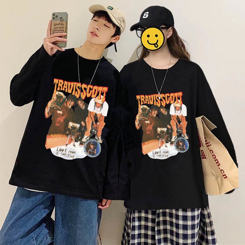 Áo Thun Hip Hop Tay Dài Phong Cách Harajuku Mỹ Thiết Kế Mới 2022 Thời Trang Xuân Thu