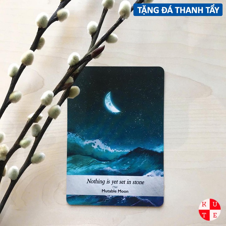 [Size Gốc] Bài Oracle Moonology Size Gốc 8.9 x 12.7 CM Giấy Cán Màng Dày Dặn Tặng File Tiếng Anh Và Đá Thanh Tẩy S11