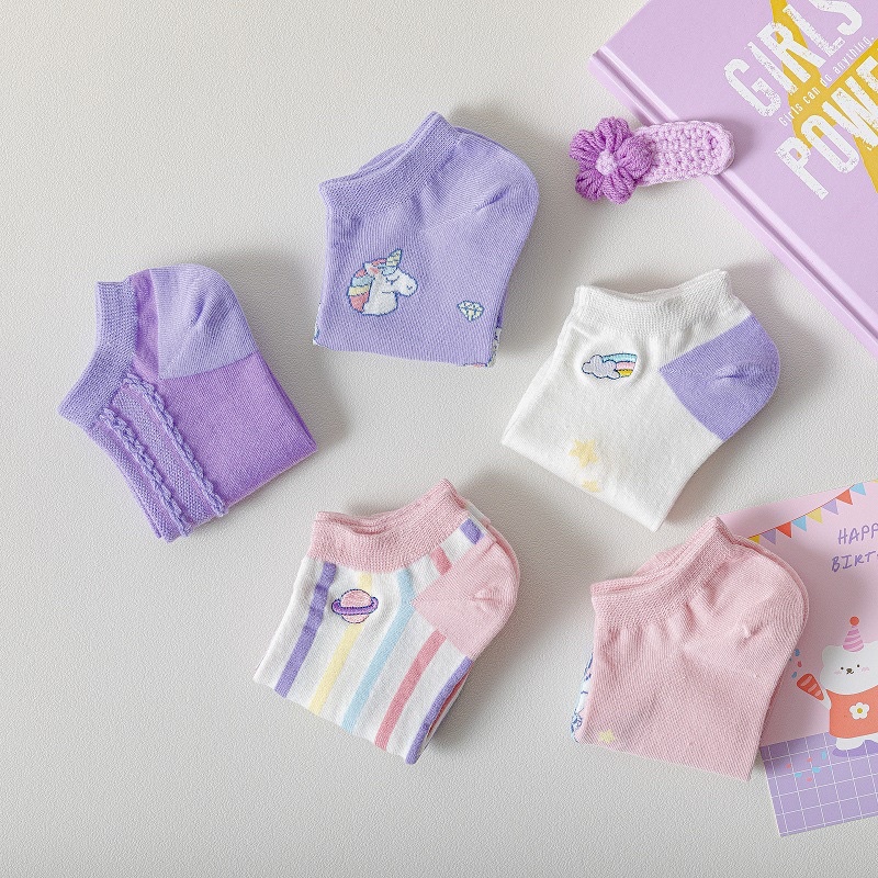 Tất chân cổ ngắn hình Kỳ lân Unicorn