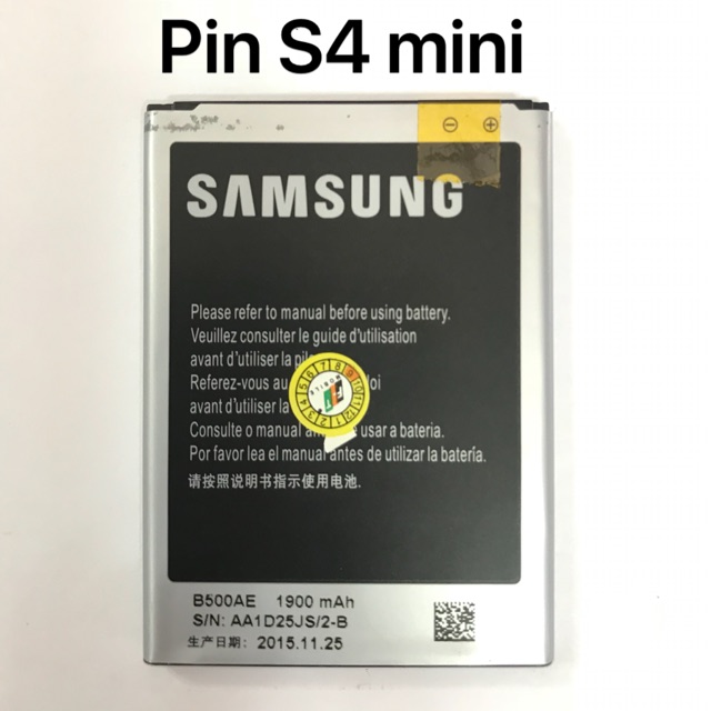 Pin samsung S4 mini zin kí hiệu trên pin B500AE dung lượng 1900mAh