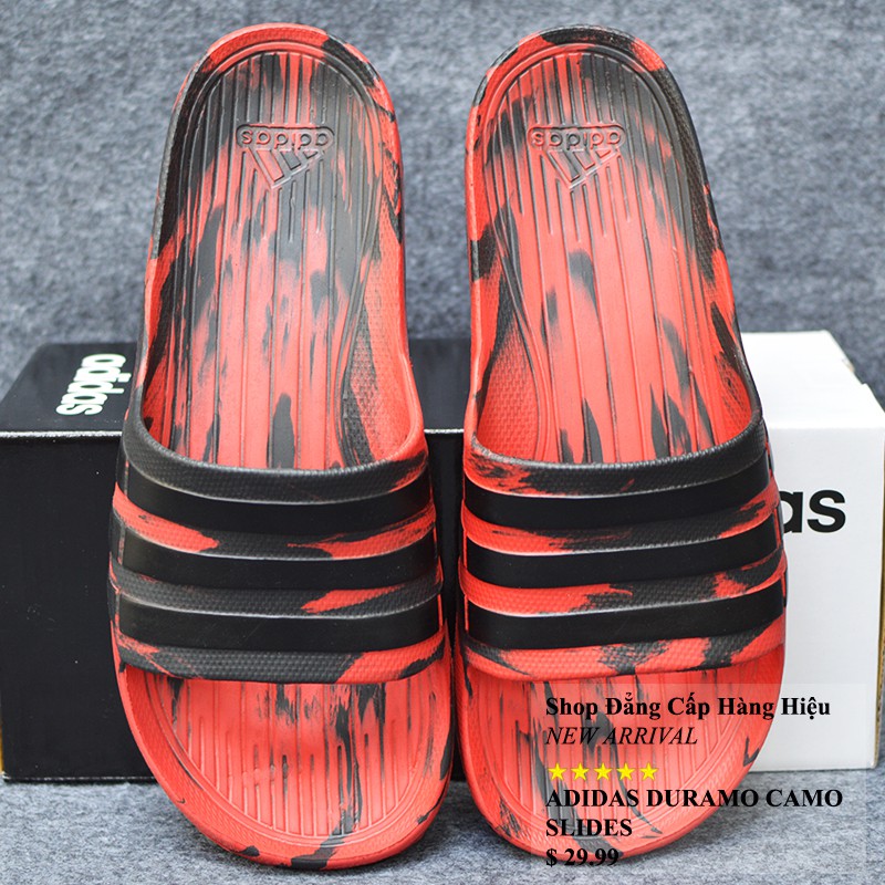 Dép Adidas Duramo Camo đen đỏ sọc đen