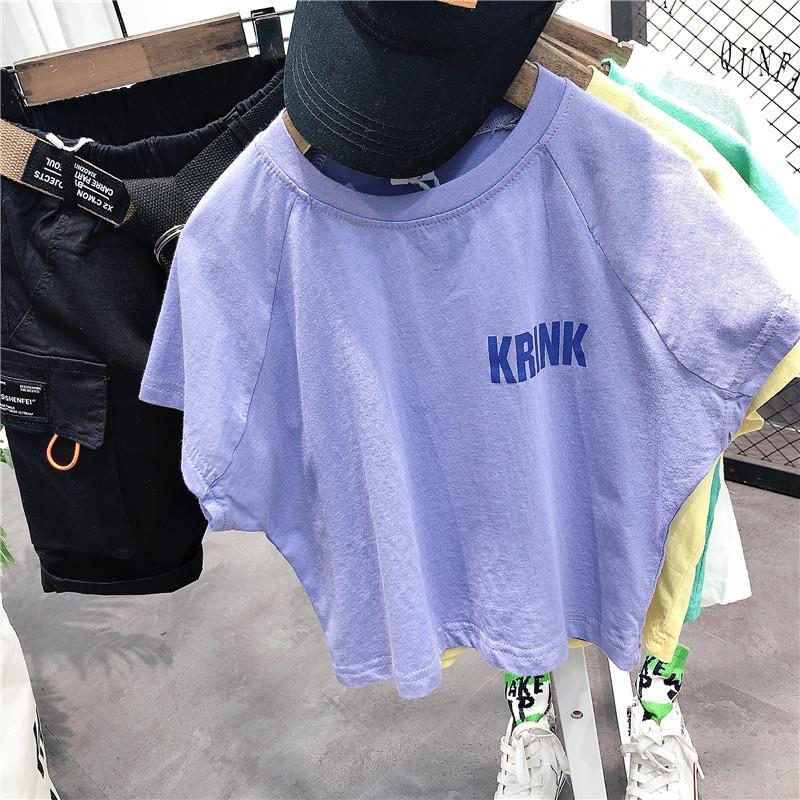 Áo thun ngắn tay in họa tiết phong cách Hàn Quốc đáng yêu cho trẻ em