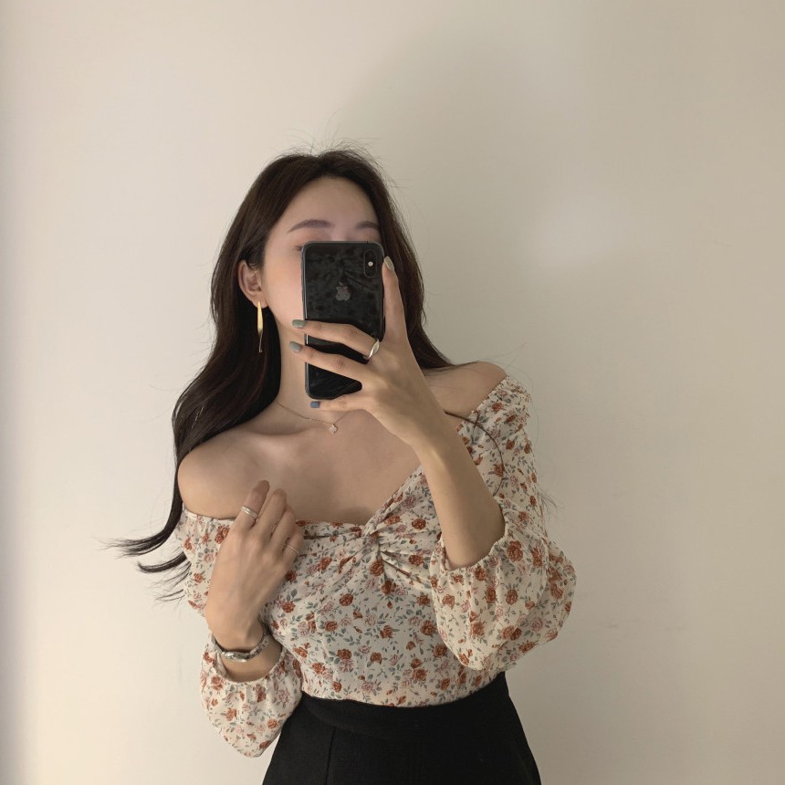 Áo kiểu in hoa thời trang thanh lịch dành cho nữ