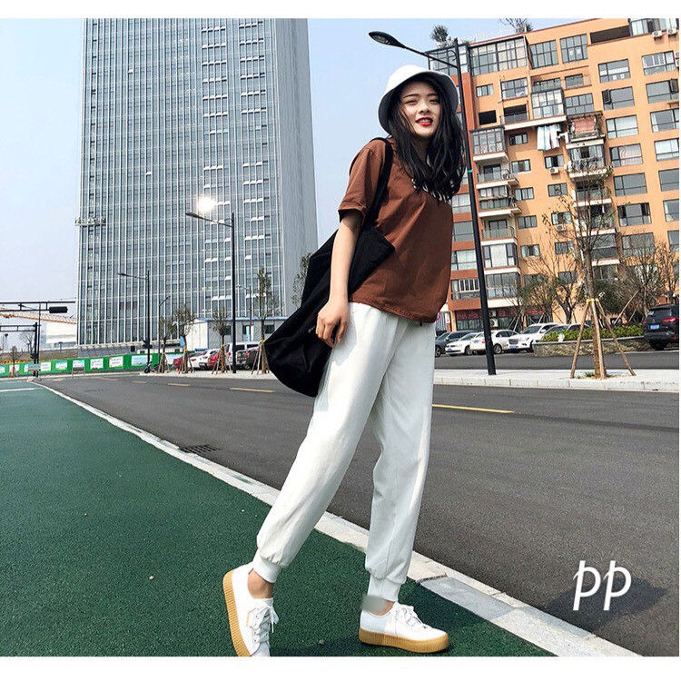 Quần jogger nỉ lưng cao baggy thể thao siêu Hot | BigBuy360 - bigbuy360.vn