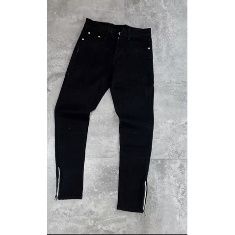 Quần jean nam khoá ống chân dáng slim fit ống côn, quần skinny nam zipper