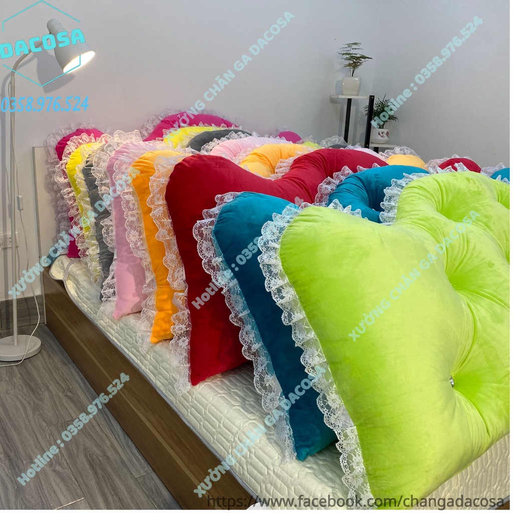 Đệm đầu giường, Gối tựa đầu giường đính đá cao cấp đầy đủ kích thước