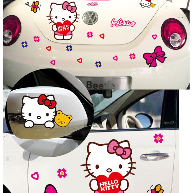 Decal trang trí tường - Hello Kitty đơn giản mẫu 02